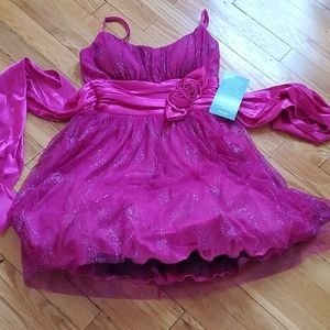 pink junior dress, size 7, brand new with tags